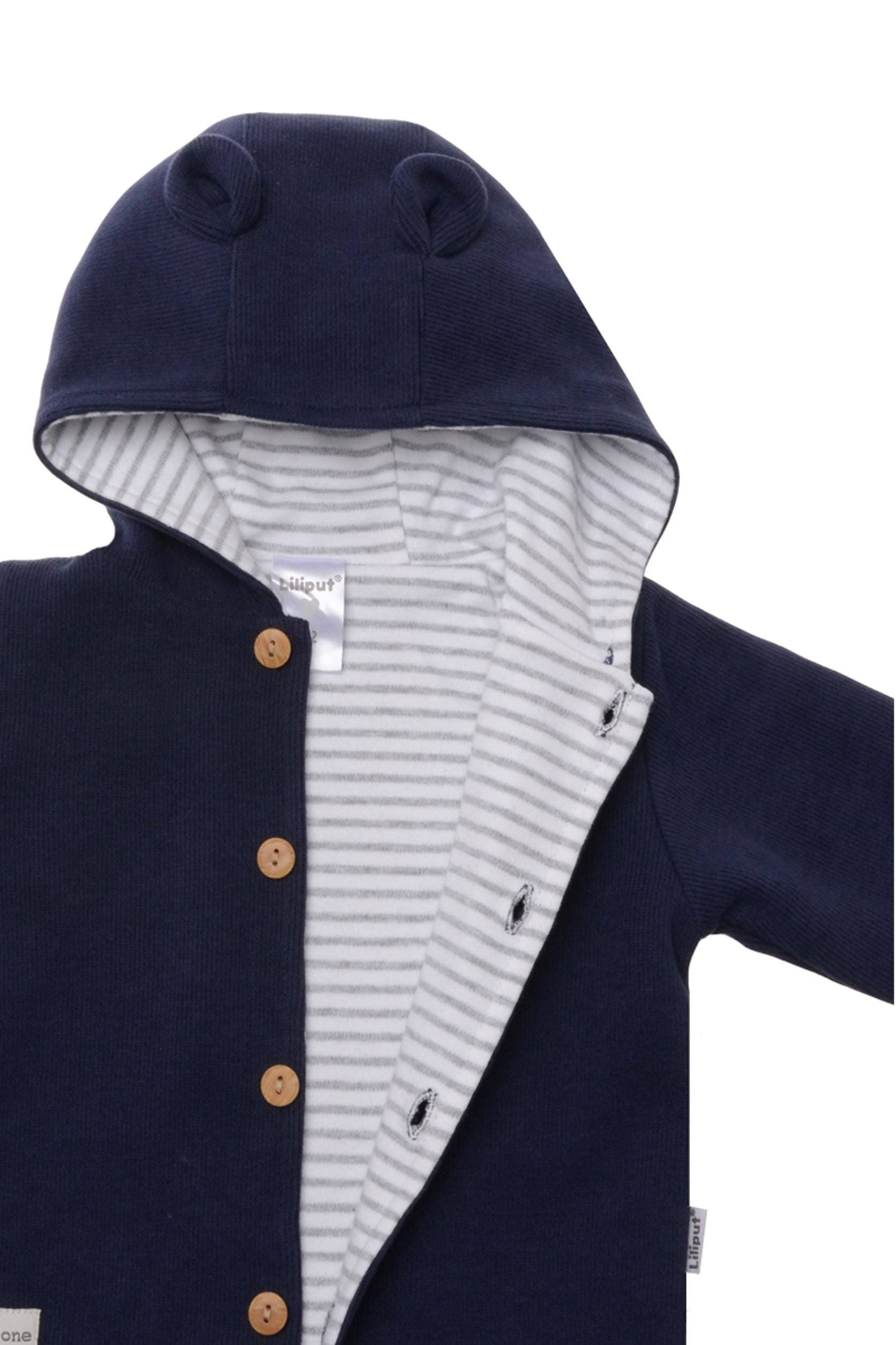 Geribd vest in marineblauw