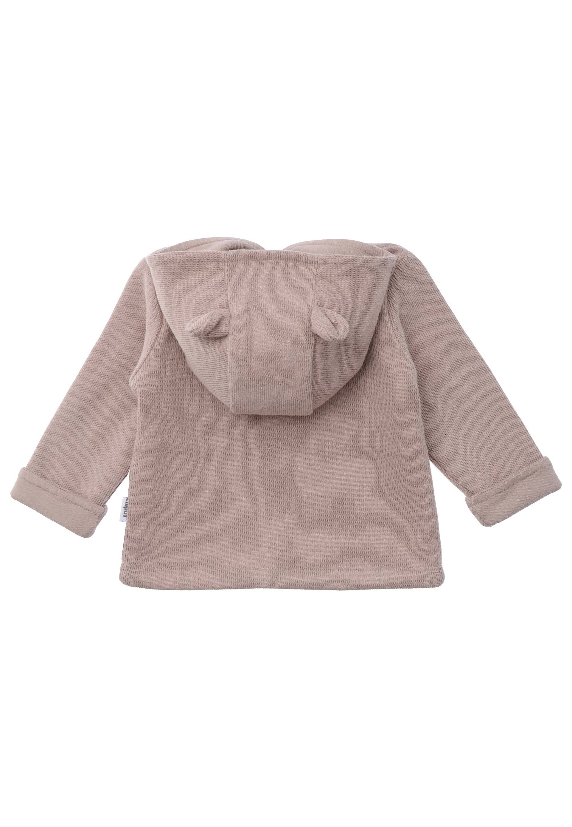 Geribd gebreid vest in bruin