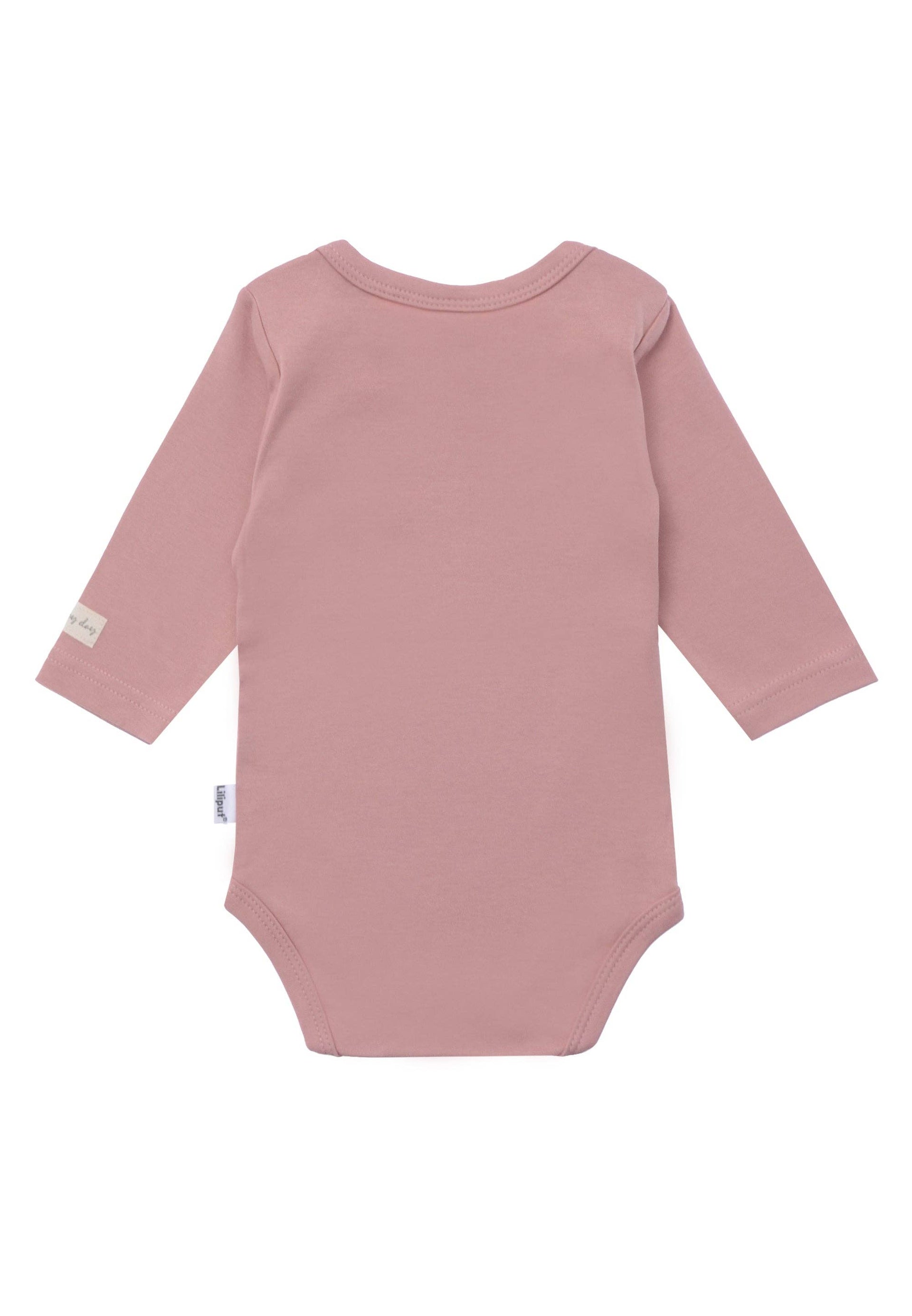 2-pack lange mouwen rompertjes in rozenhout en wit met luipaardprint