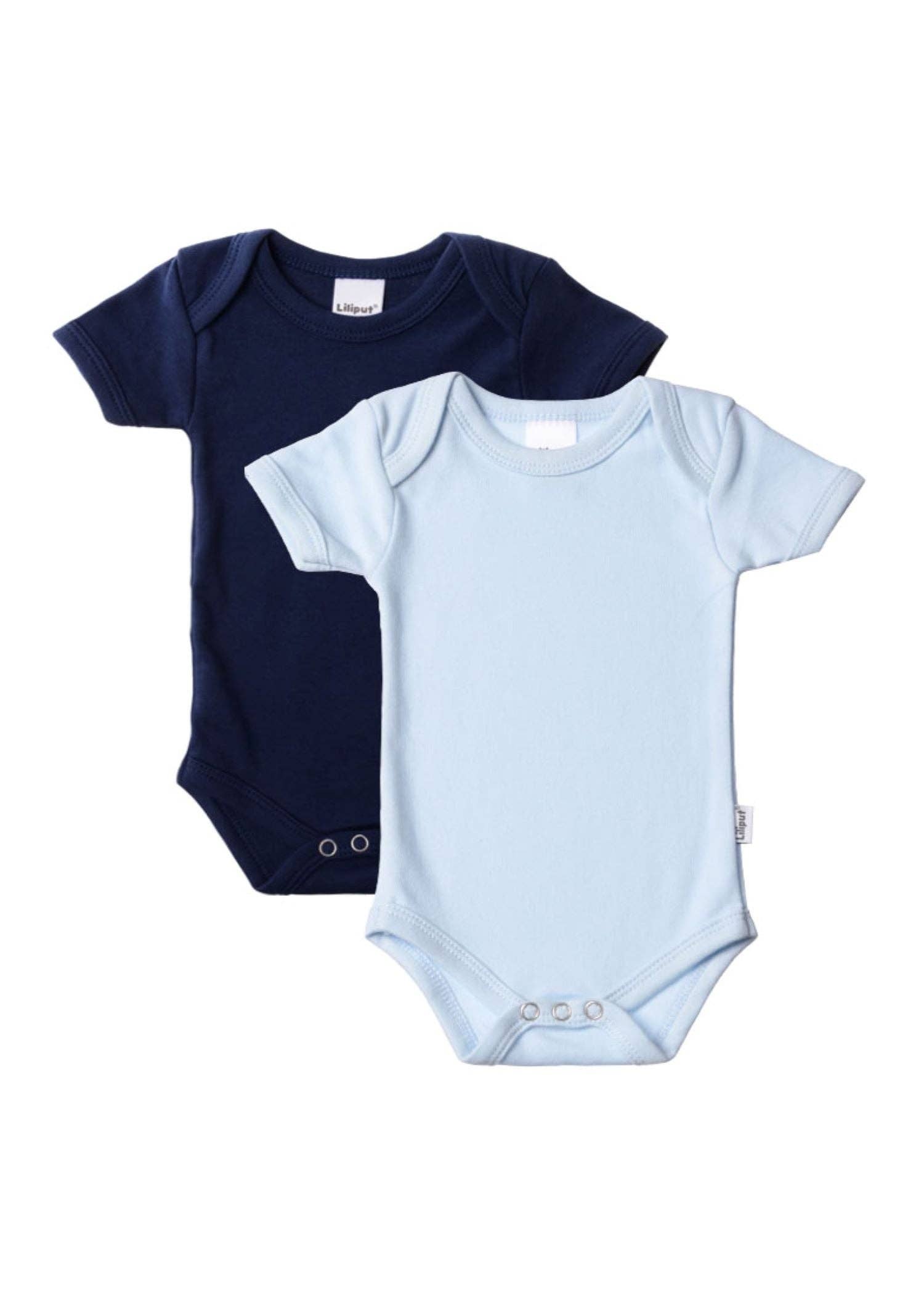 2-pack korte mouwen amineck body's in lichtblauw en donkerblauw