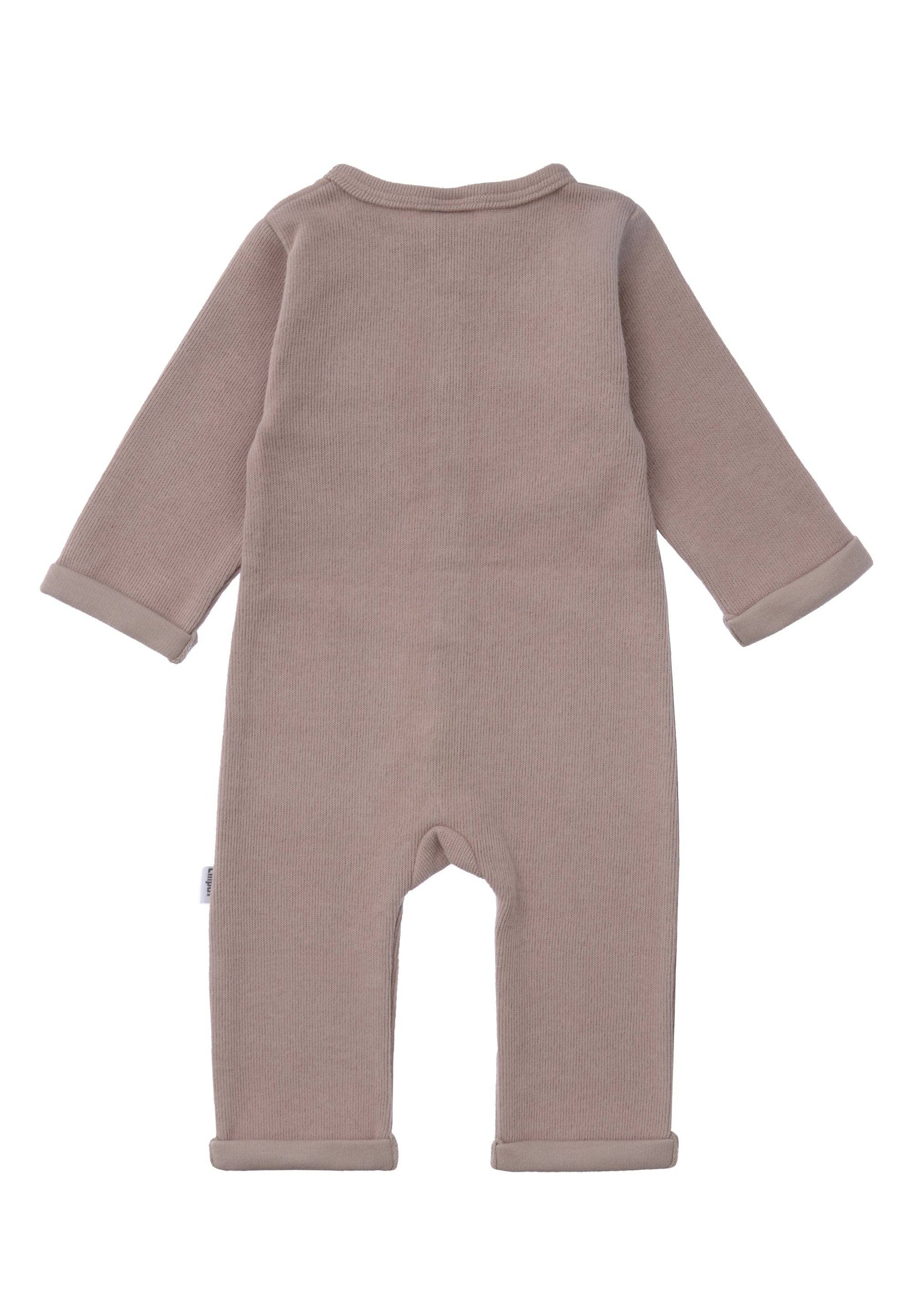 Ribgebreide overall in bruin