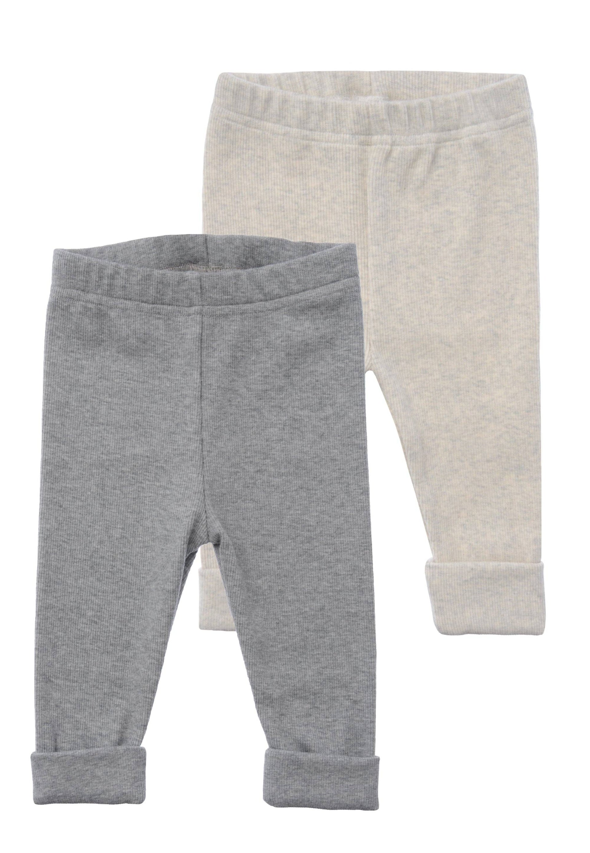 Dubbelpak babyleggings in grijs gemêleerd
