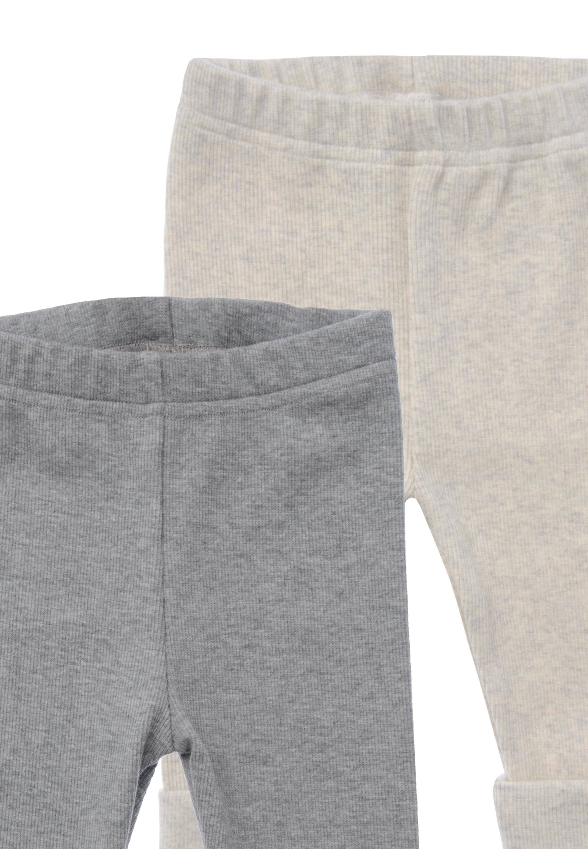 Dubbelpak babyleggings in grijs gemêleerd